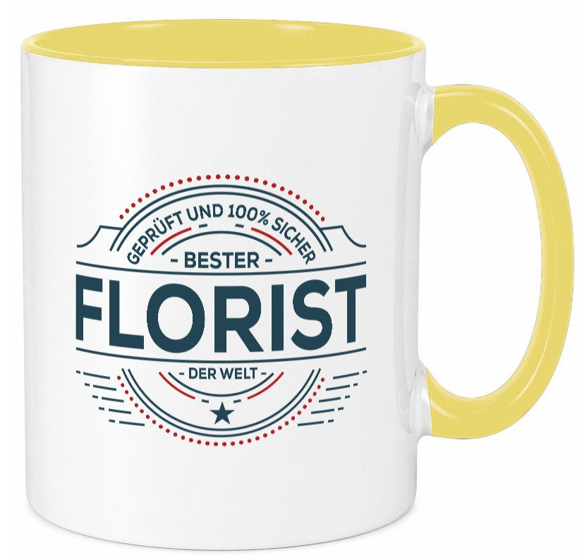 Geprüft und sicher: Florist | Blumen Verkäufer Geschenkidee Humor Tasse