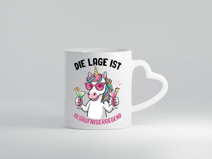 Die lage ist Besäufniserregend | Bier Einhorn Geschenkidee Humor Tasse