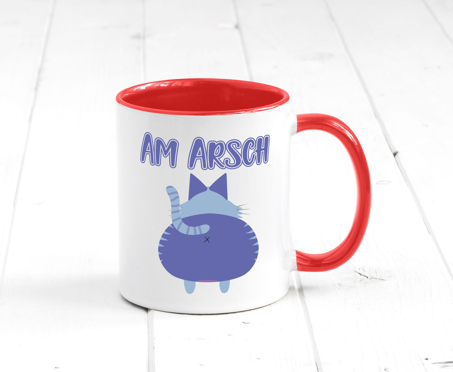 Am Arsch | Katzenmotiv Tasse Kollege Katzenbesitzer Geschenkidee Arbeit
