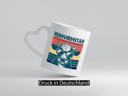 Muhviehstar | Kuh Landwirt mit Brille lustiger Spruch Geschenk Humor