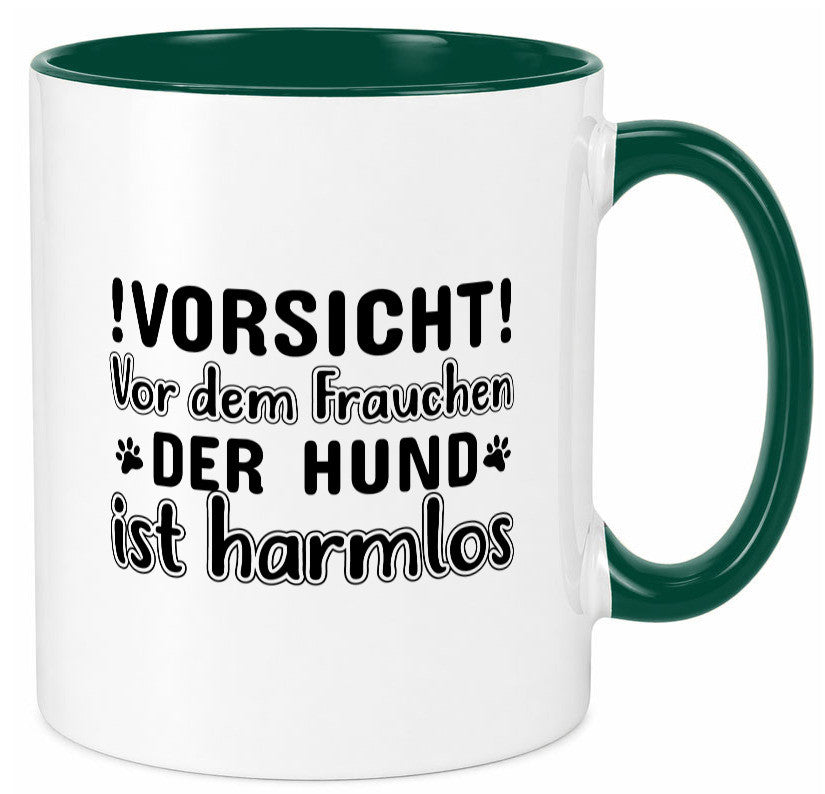Vorsicht vor dem Frauchen | Hundebesitzerin Pfoten Geschenkidee Tierliebhaber Tasse