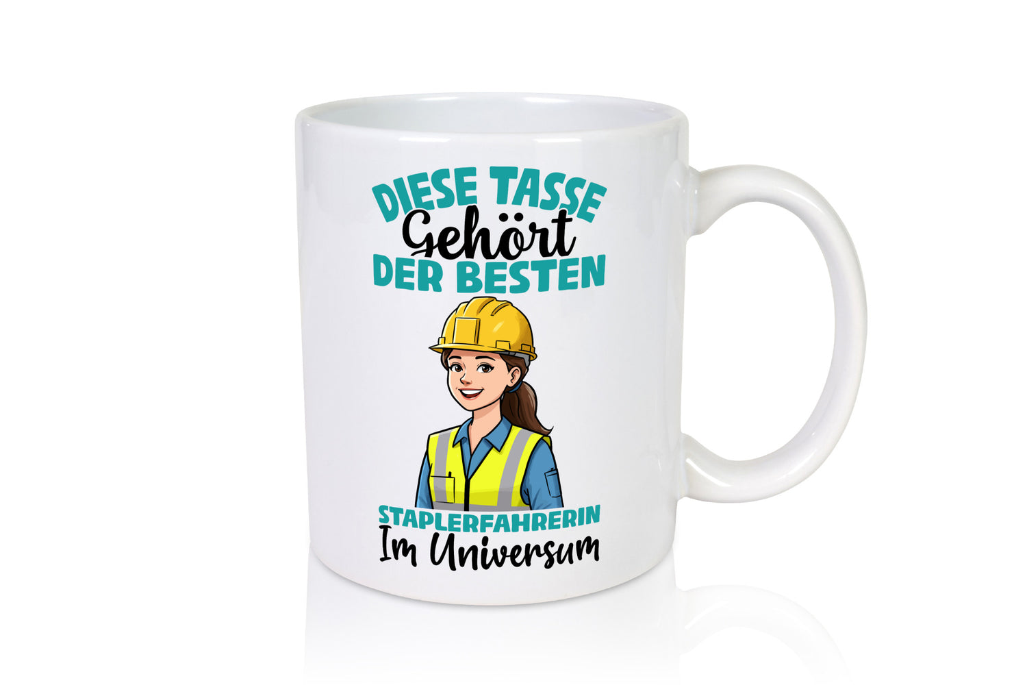 Im Universum: Staplerfahrerin | Gabelstapler Humor Geschenkidee Tasse