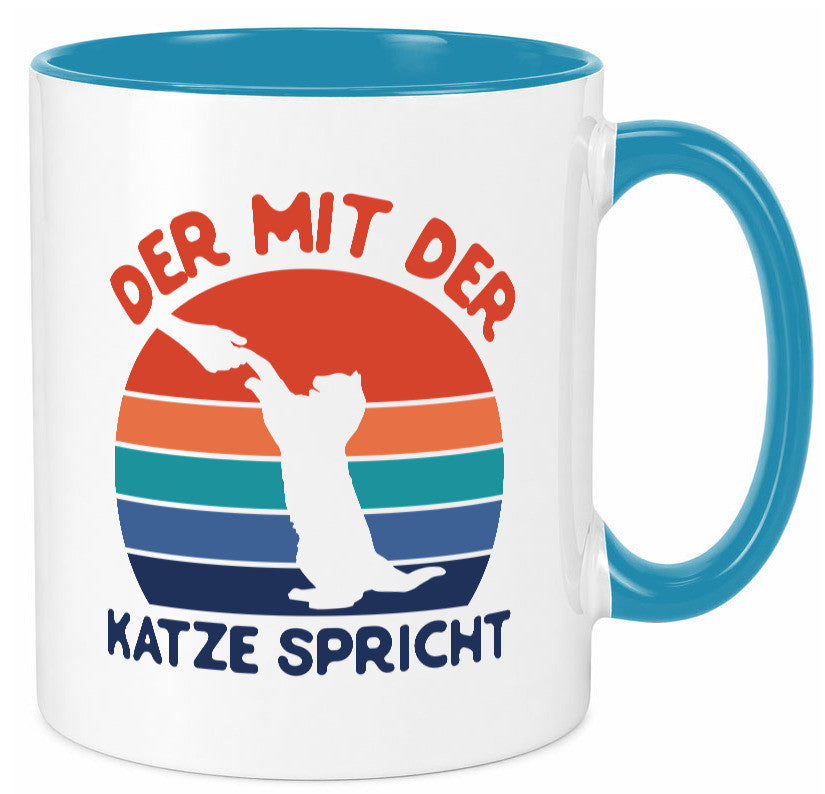 Der mit Katze Spricht | Katzenliebhaber Humor Tierliebhaber Geschenkidee Tasse