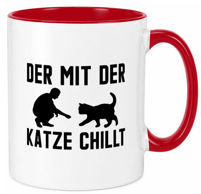 Mit der Katze | Chillen Katzenliebhaber Tierfreund lustiger Spruch Geschenk
