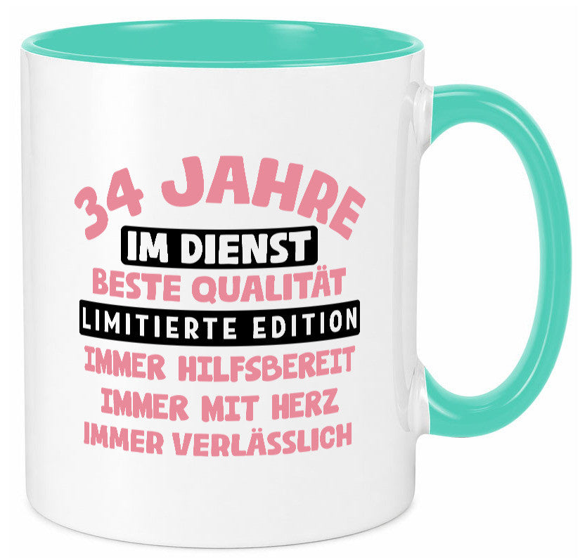 34 Jahre im Dienst | Jubiläum Arbeit v11 Geschenk Kollegen Büro lustiger Spruch