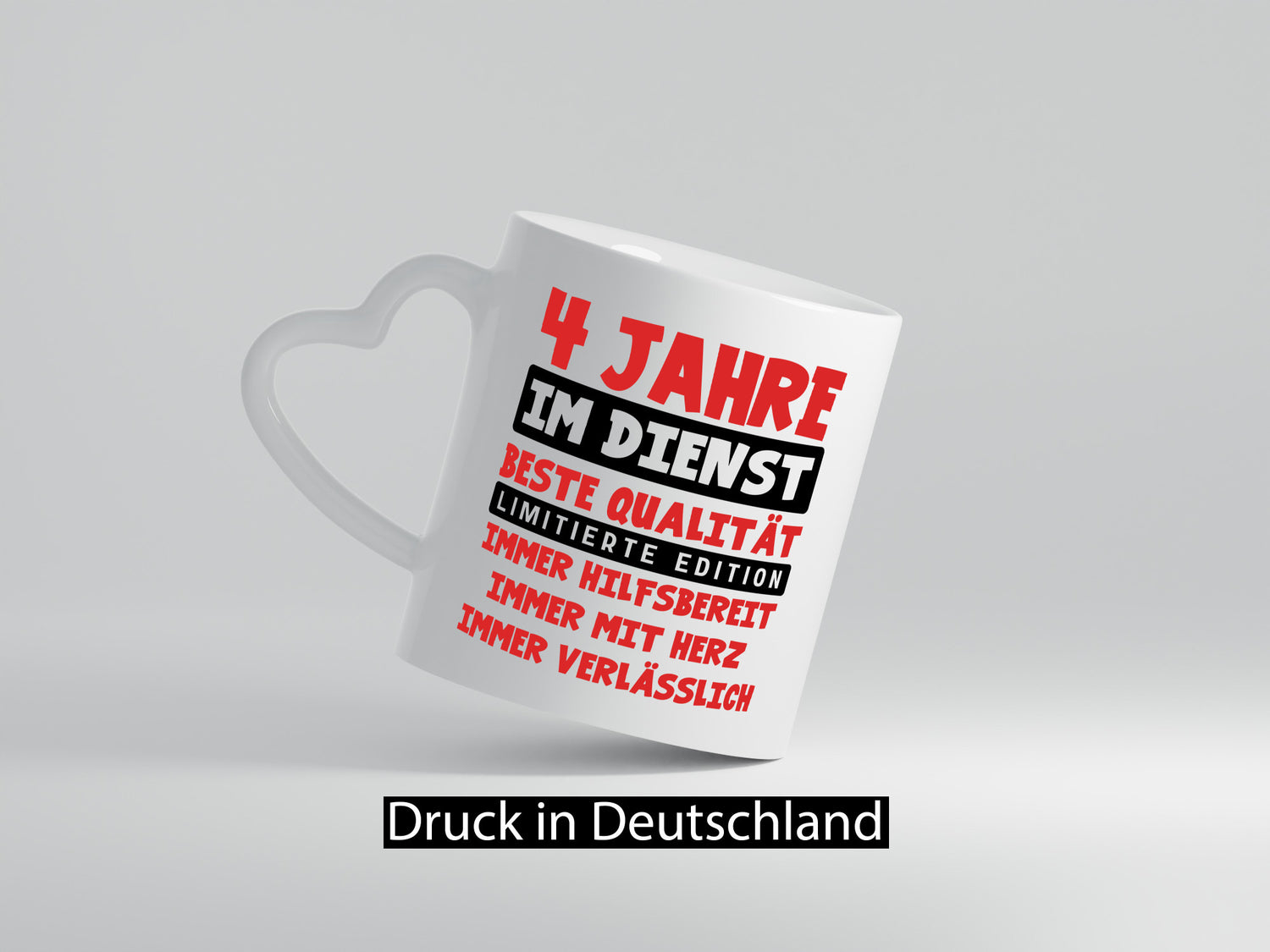 4 Jahre im Dienst | Jubiläum Arbeit v9 Geschenkidee Kollegen Büro Humor Tasse