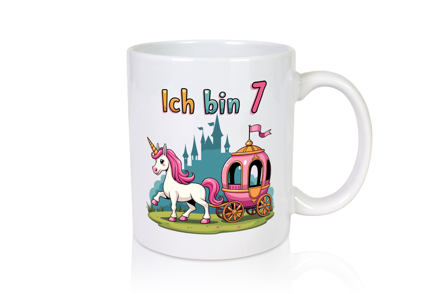 7. Geburtstag | Prinzessin in Kutsche Einhorn lustiger Spruch Geschenk