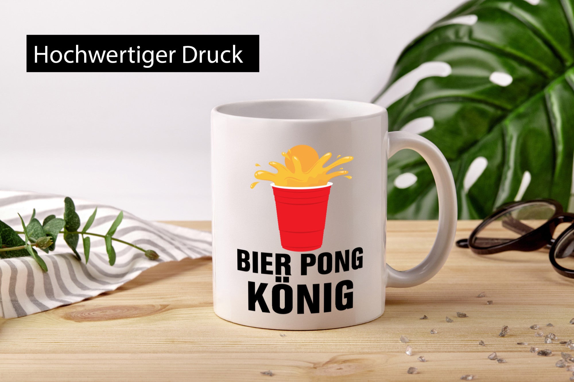 Bier Pong König | Party Bierliebhaber Spiele Geschenkidee Humor Tasse