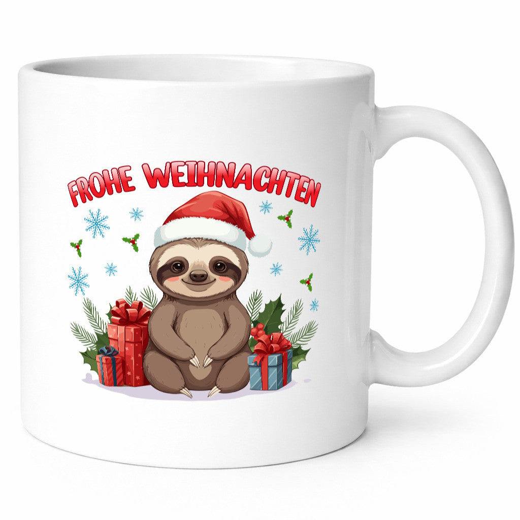Frohe Weihnachten | Faultier Humor Tierliebhaber Geschenkidee Tasse