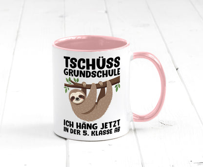 Tschüss Grundschule ich häng jetzt in der 5. Klasse ab Humor Geschenkidee Tasse