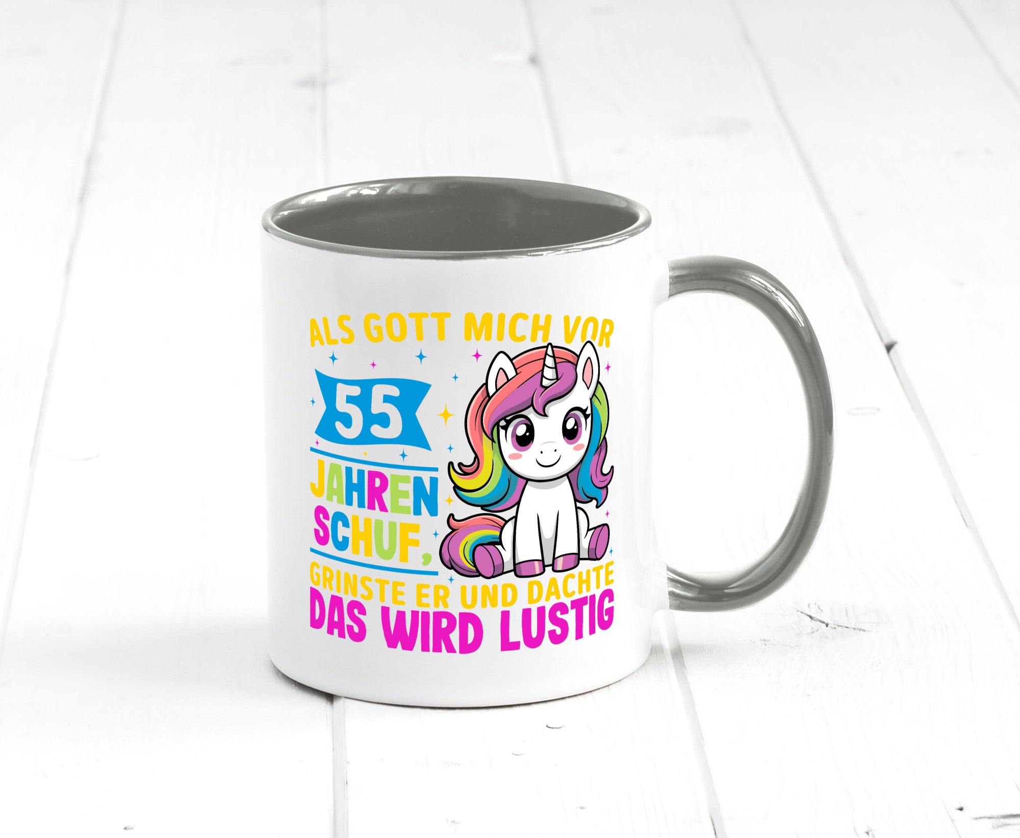 55. Geburtstag | Als Gott mich schuf 40 Jahre v2 lustiger Spruch Geschenk