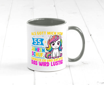 55. Geburtstag | Als Gott mich schuf 40 Jahre v2 lustiger Spruch Geschenk