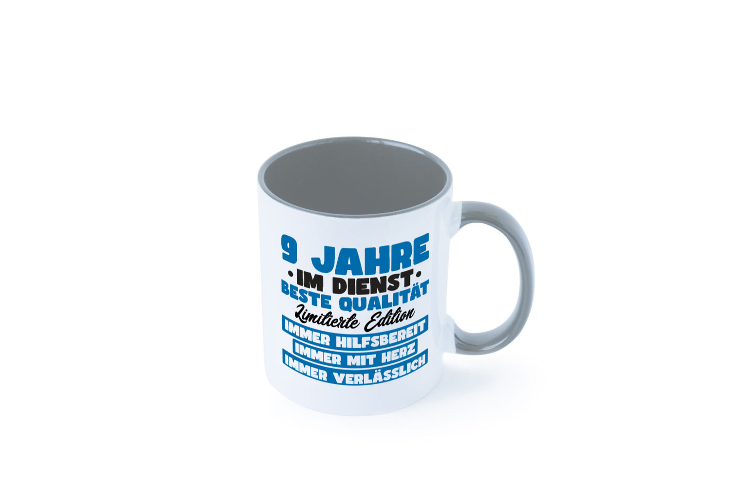 9 Jahre im Dienst | Jubiläum Arbeit v7 lustig Kollegen Büro Geschenk Tasse