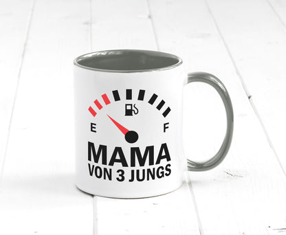 Mama von 3 Jungs | Muttertag Geschwister lustiger Spruch Geschenk Familie