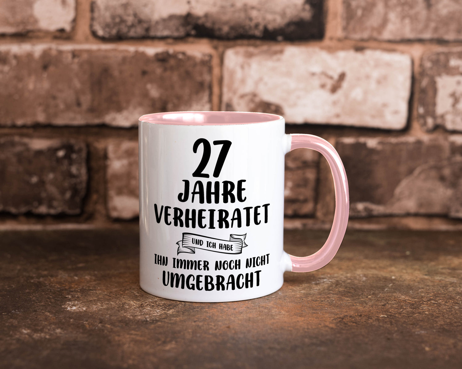 27 Jahre Verheiratet, immer noch am Leben! Geschenkidee Humor Tasse