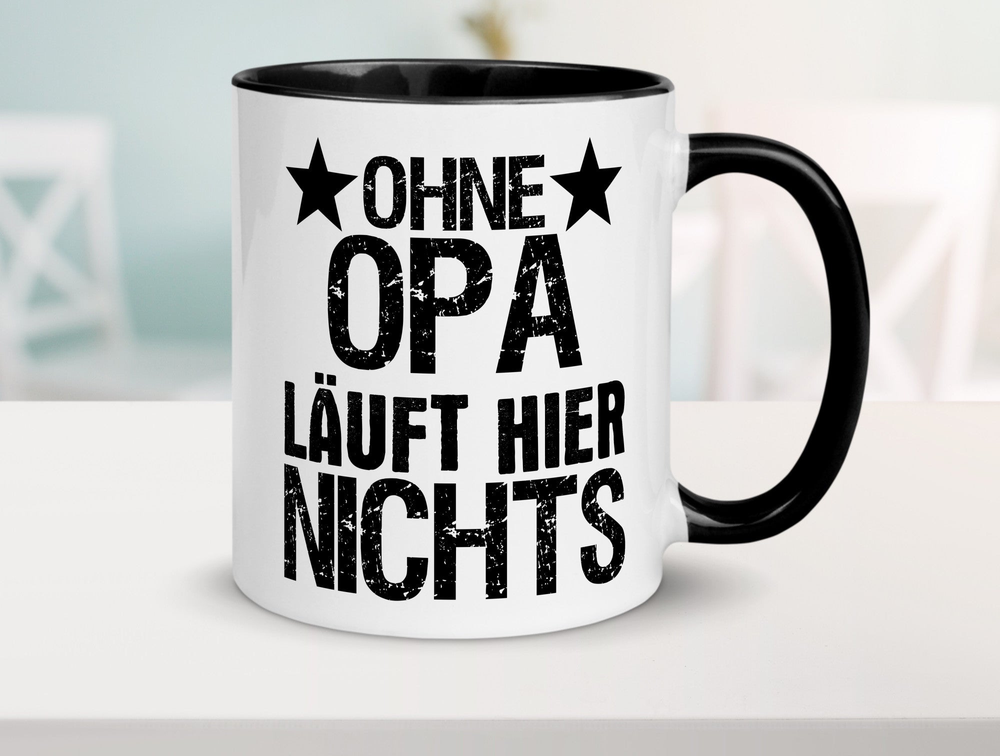 Ohne Opa läuft hier nichts | Sterne Geschenkidee Familie Humor Tasse