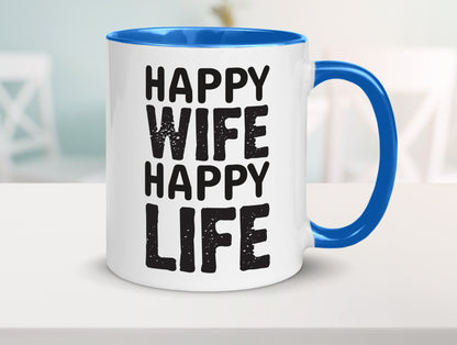 Happy Wife | Ehemann Tasse Ehefrau Humor Statement Geschenkidee