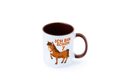 7. Geburtstag | Ich bin schon 7 Pferde Pony Humor Geschenkidee Tasse