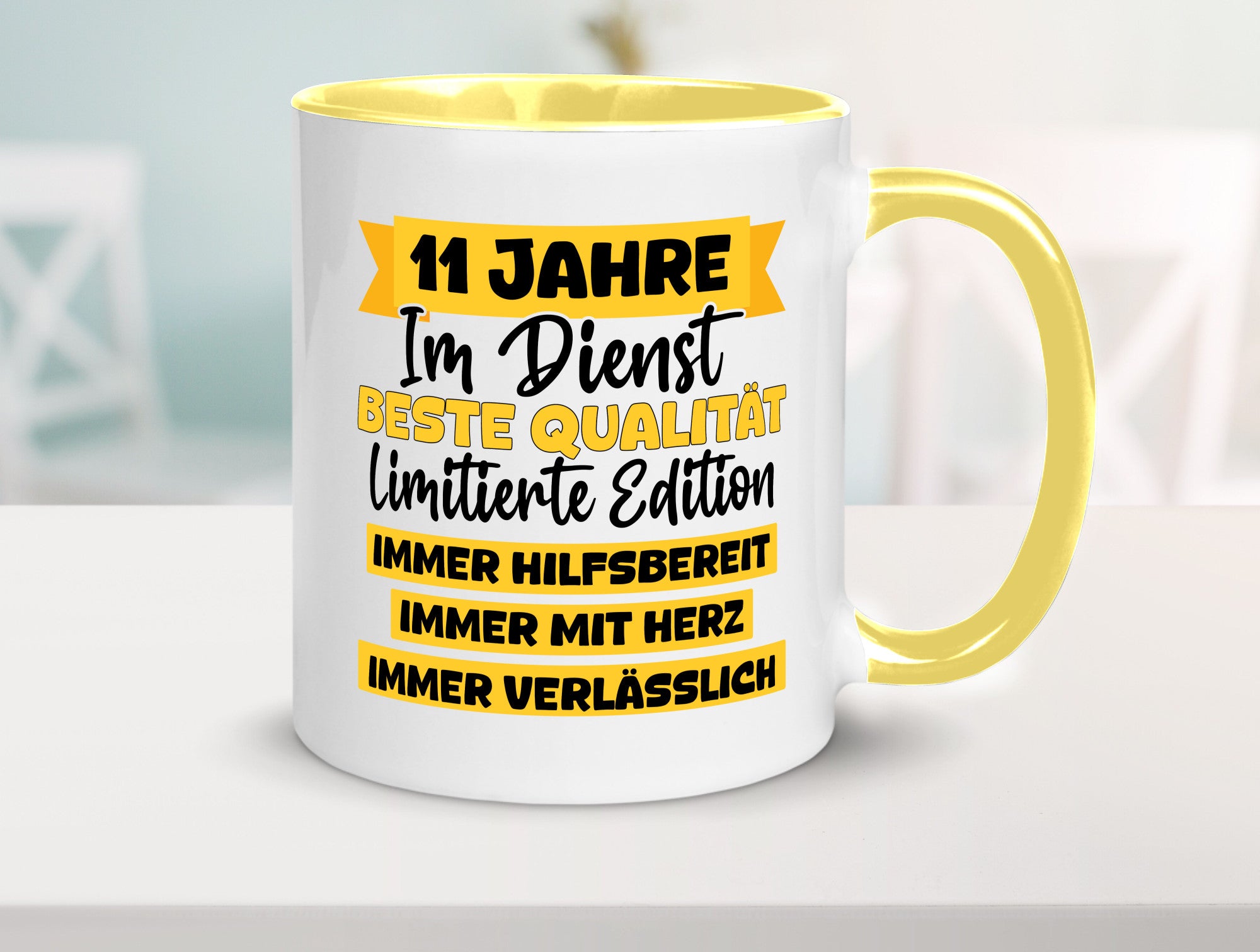 11 Jahre im Dienst | Jubiläum Arbeit v8 Humor Kollegen Büro Geschenkidee Tasse
