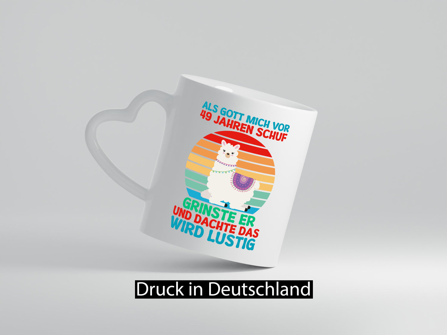 49. Geburtstag | 49 Jahre Gut Schuf mich Lama v2 Humor Geschenkidee Tasse