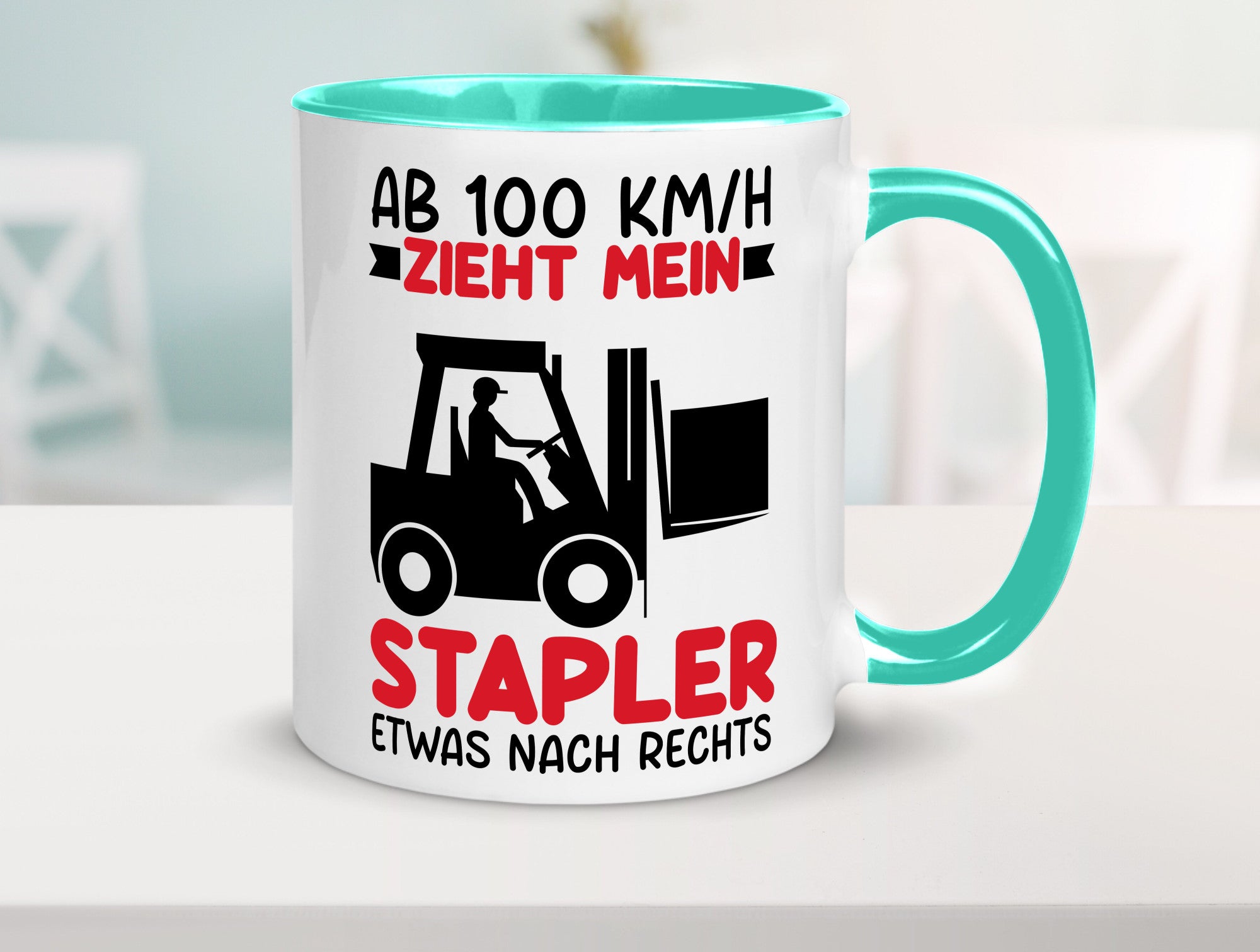 Stapler zieht nach Rechts | Staplerfahrer Arbeit Geschenkidee Kollegen Büro