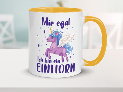 Mir egal, ich bin ein Einhorn | lustig Humor Geschenkidee Geschenk Tasse
