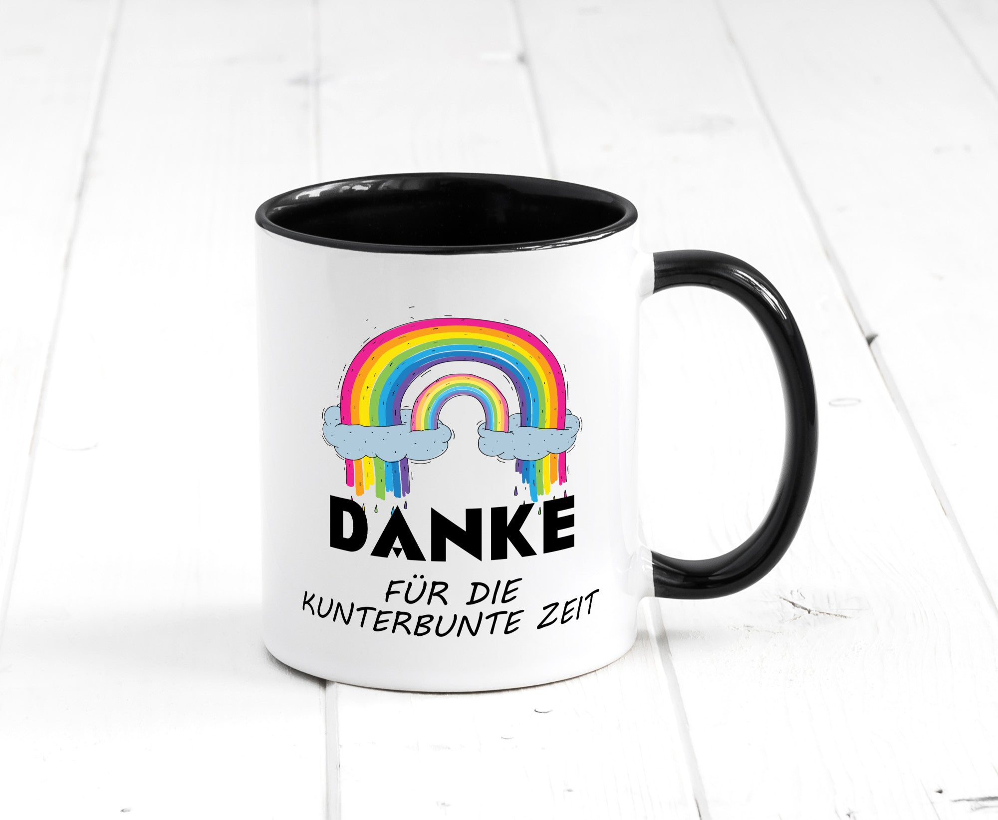 Danke für die Kunderbunte Zeit | Regenbogen lustiger Spruch Geschenk Humor