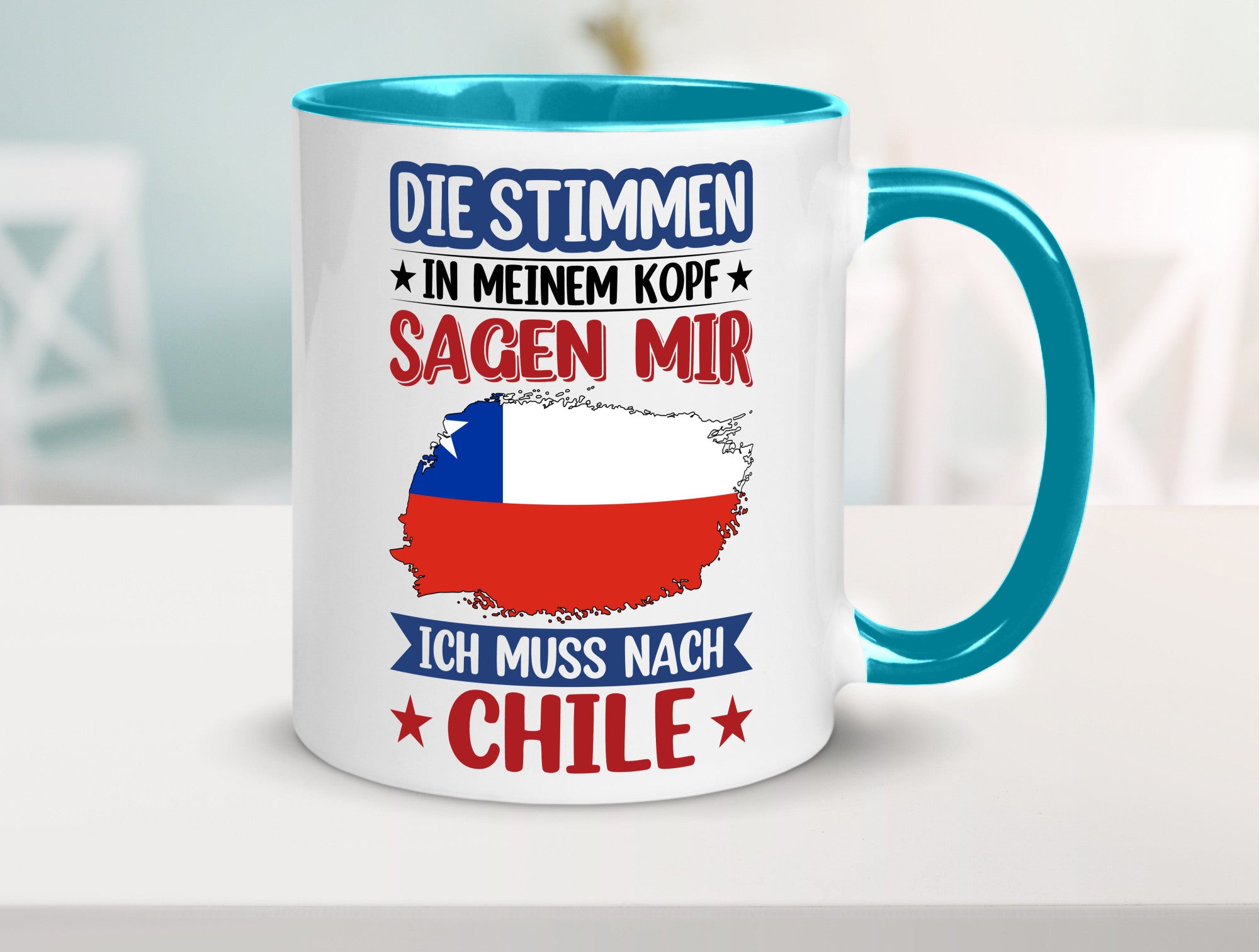 Chile | Urlaub Stimmen in meinem Kopf Traumland Geschenkidee Humor Tasse