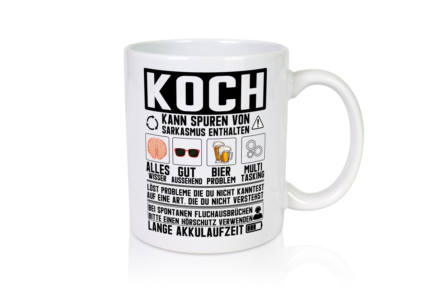 Definition von Koch | Küchenchef Warnhinweise Humor Geschenkidee Arbeit