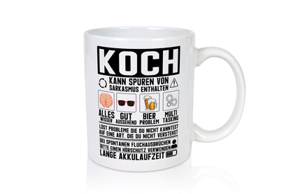 Definition von Koch | Küchenchef Warnhinweise Humor Geschenkidee Arbeit