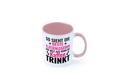 Kaffee trinkt: Fliesenlegerin | Fliesenlegen Bau Humor Geschenkidee Tasse