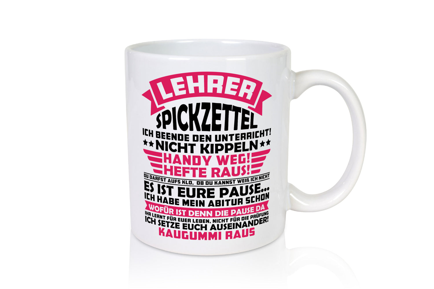 Lehrer Spickzettel | Beruf Tasse lustiger Spruch vl8 Geschenkidee Arbeit