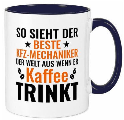 Kaffee trinkt: KFZ-Mechaniker | Werkstatt Mechaniker lustig Humor Geschenkidee Tasse