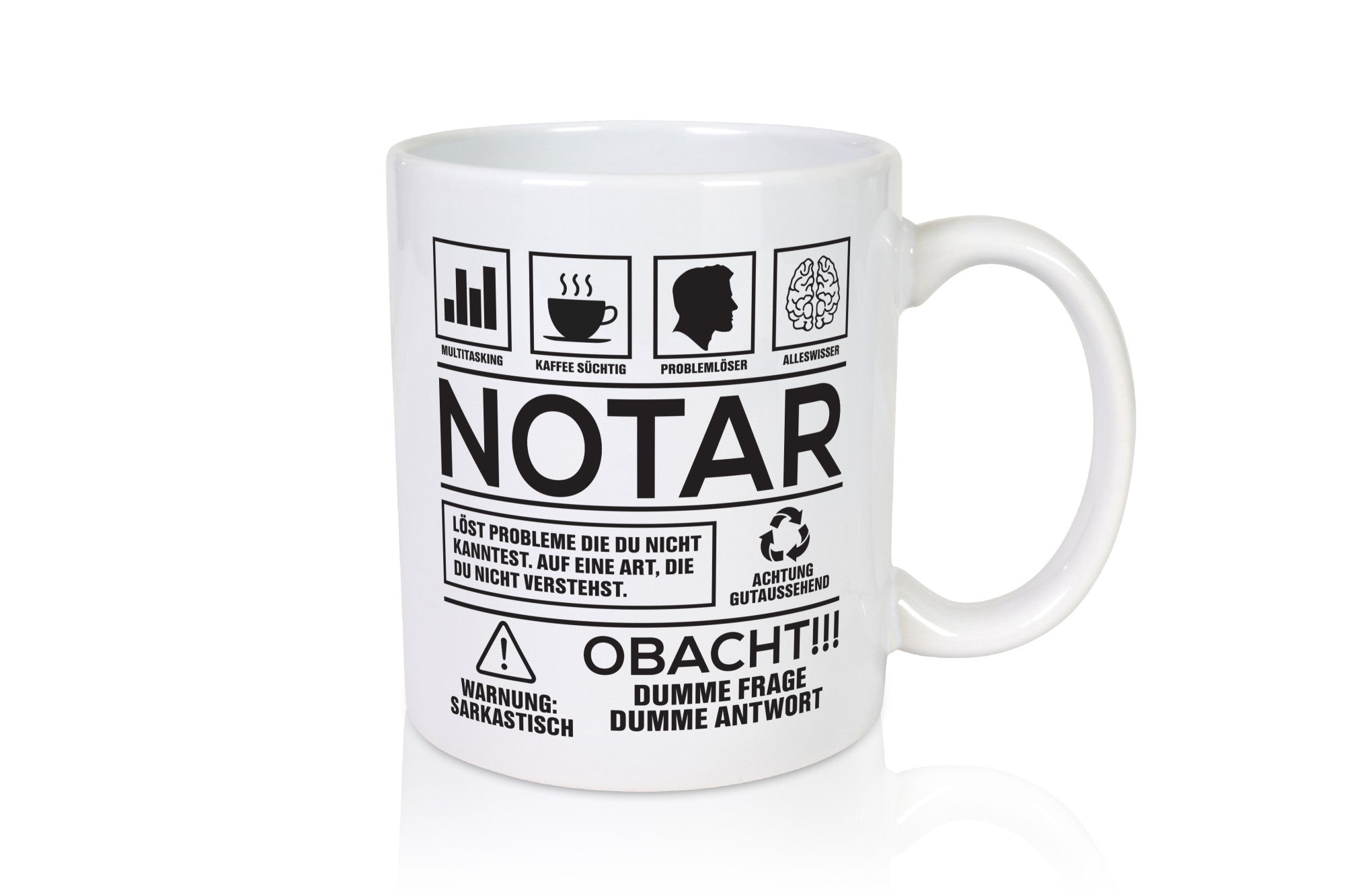 Achtung Probleme Notar | Jurist lustig Humor Geschenkidee Geschenk Tasse
