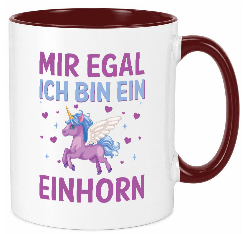 Mir egal, ich bin ein Einhorn| Herzen Geschenkidee Humor Tasse
