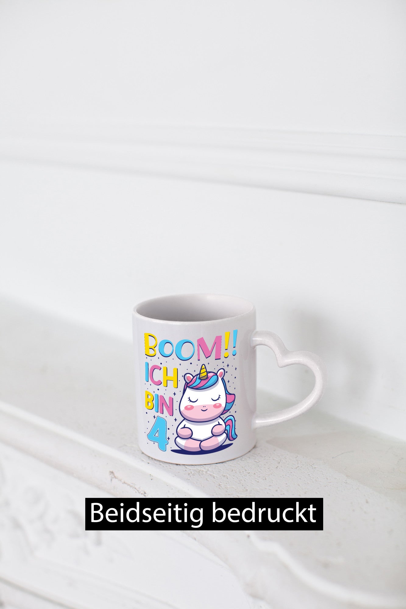Boom!! Ich bin 4 | Einhorn Sterne Geschenkidee Humor Tasse