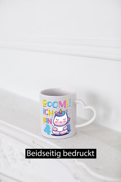Boom!! Ich bin 4 | Einhorn Sterne Geschenkidee Humor Tasse