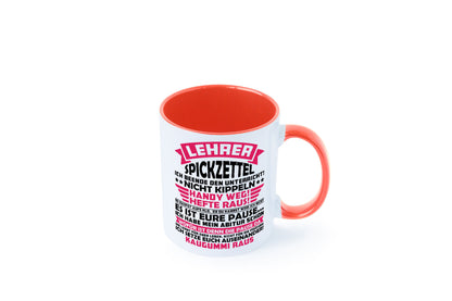 Lehrer Spickzettel | Beruf Tasse lustiger Spruch vl8 Geschenkidee Arbeit