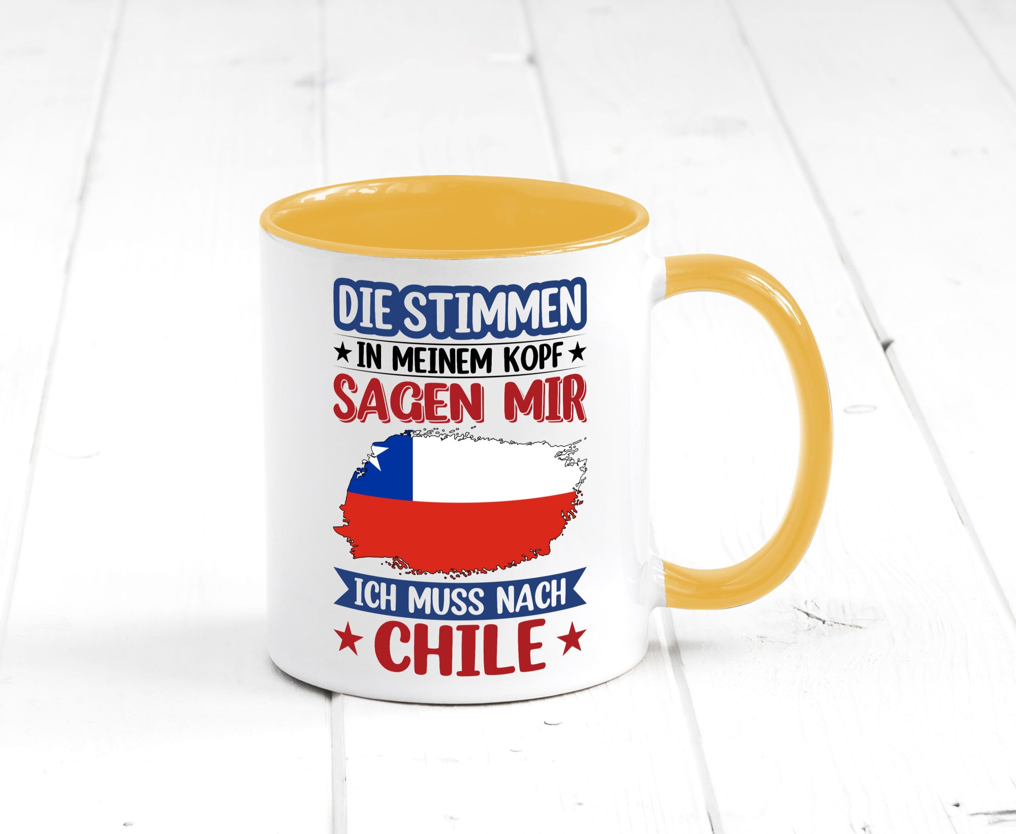Chile | Urlaub Stimmen in meinem Kopf Traumland Geschenkidee Humor Tasse