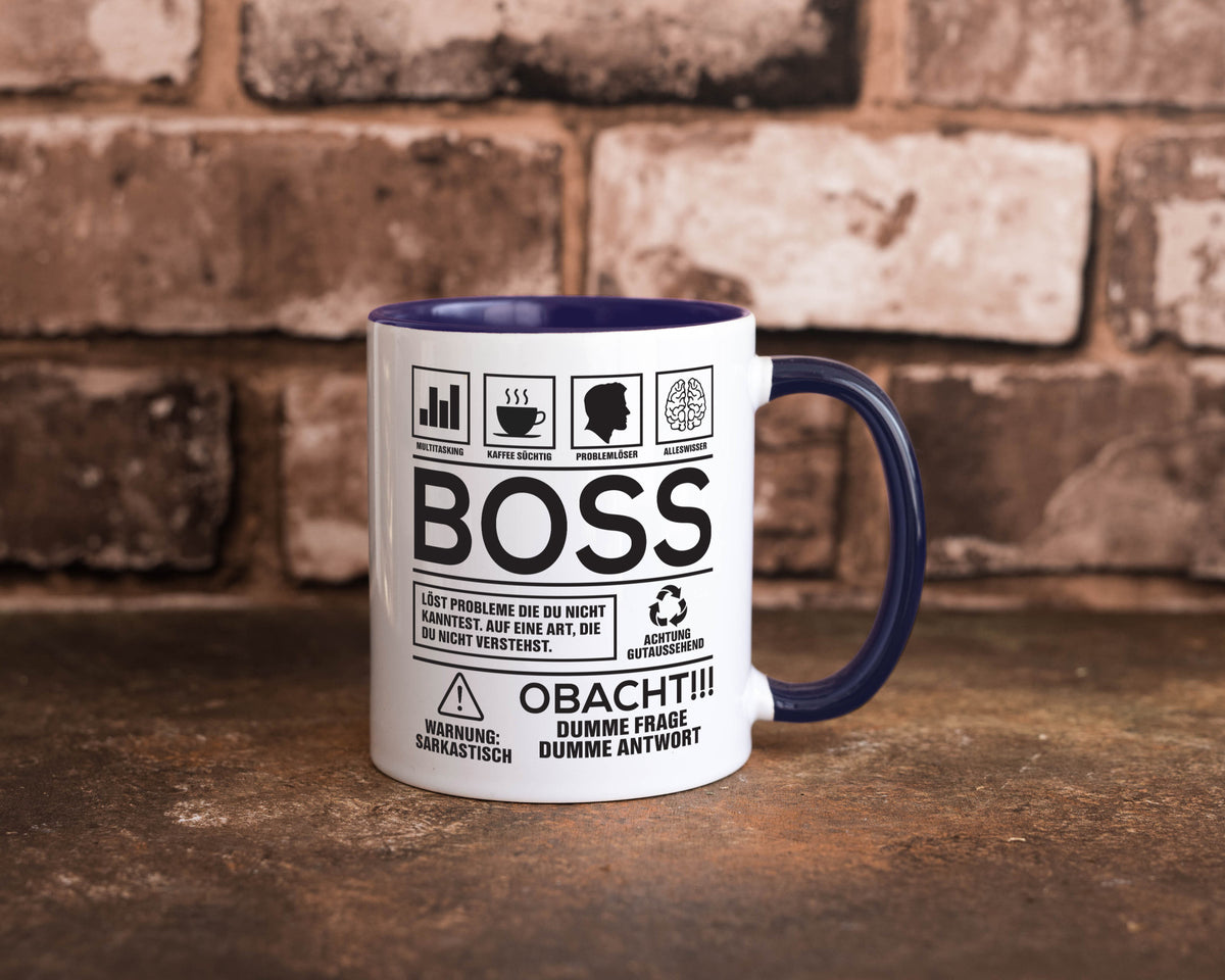 Achtung Probleme Boss | Führungskraft Vorgesetzter lustig Humor Geschenkidee Tasse