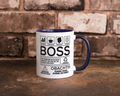 Achtung Probleme Boss | Führungskraft Vorgesetzter lustig Humor Geschenkidee Tasse