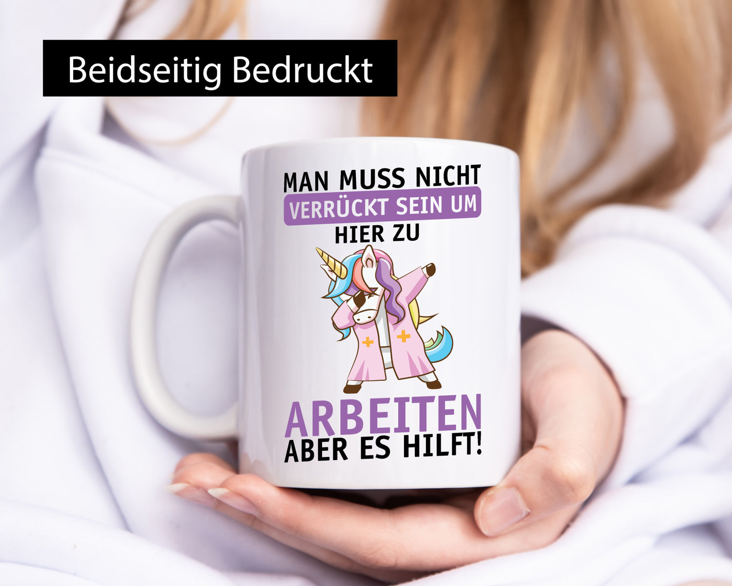 Man muss nicht verrückt sein | Einhorn Arbeit Büro Job lustig Kollegen Geschenk