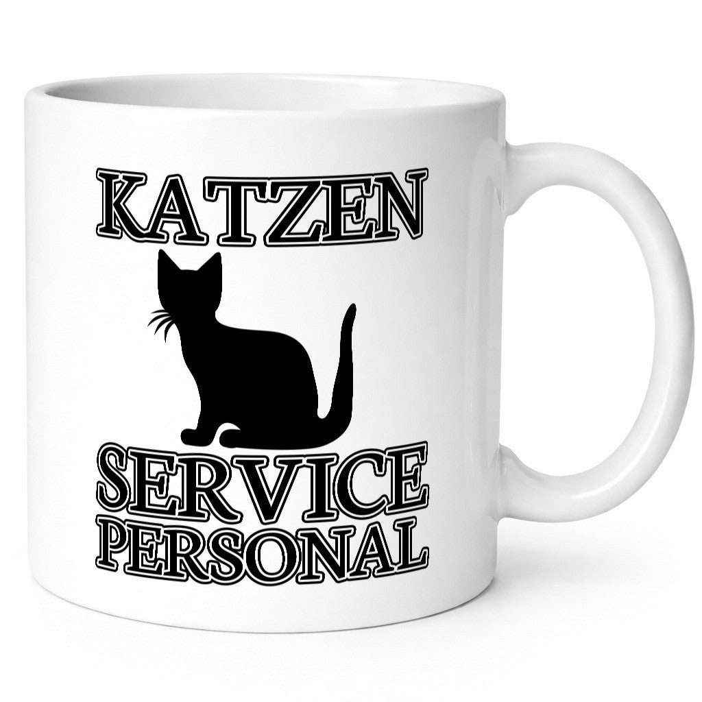Katzen Service Personal | Katzenbesitzer Tasse Humor lustiger Spruch Geschenk