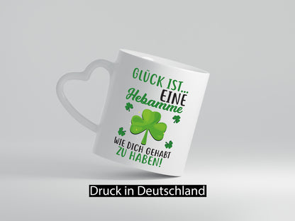 Hebamme Dankeschön | Dankes Tasse Kleeblätter Glück Humor Geschenkidee