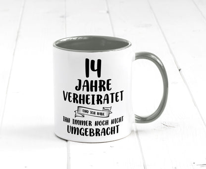 14 Jahre Verheiratet, immer noch am Leben! lustig Humor Geschenkidee Geschenk