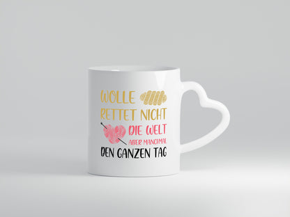 Wolle rettet den ganzen Tag | Wollknäuel Stricknadel lustiger Spruch Geschenk