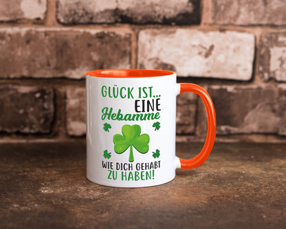 Hebamme Dankeschön | Dankes Tasse Kleeblätter Glück Humor Geschenkidee