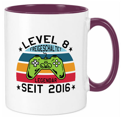 Level 8 | legendär seit 2016 Controller Geschenk Humor Geschenkidee lustiger Tasse