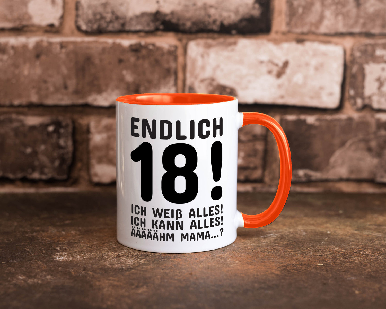Endlich 18 | Geburtstag Tasse volljährig Erwachsen lustig Geschenkidee Geschenk