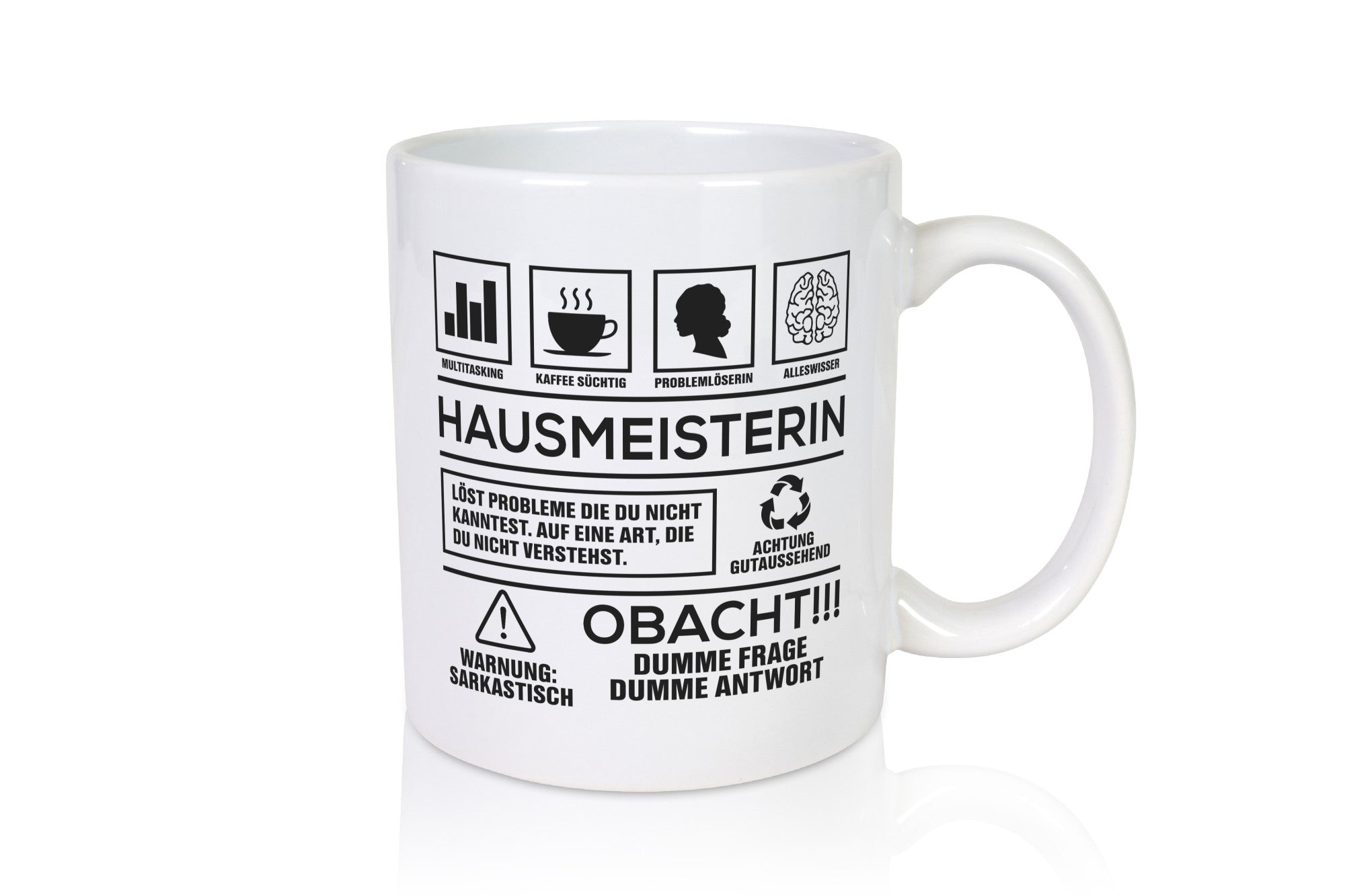 Achtung Probleme Hausmeisterin | Hauswart Humor Geschenkidee Tasse